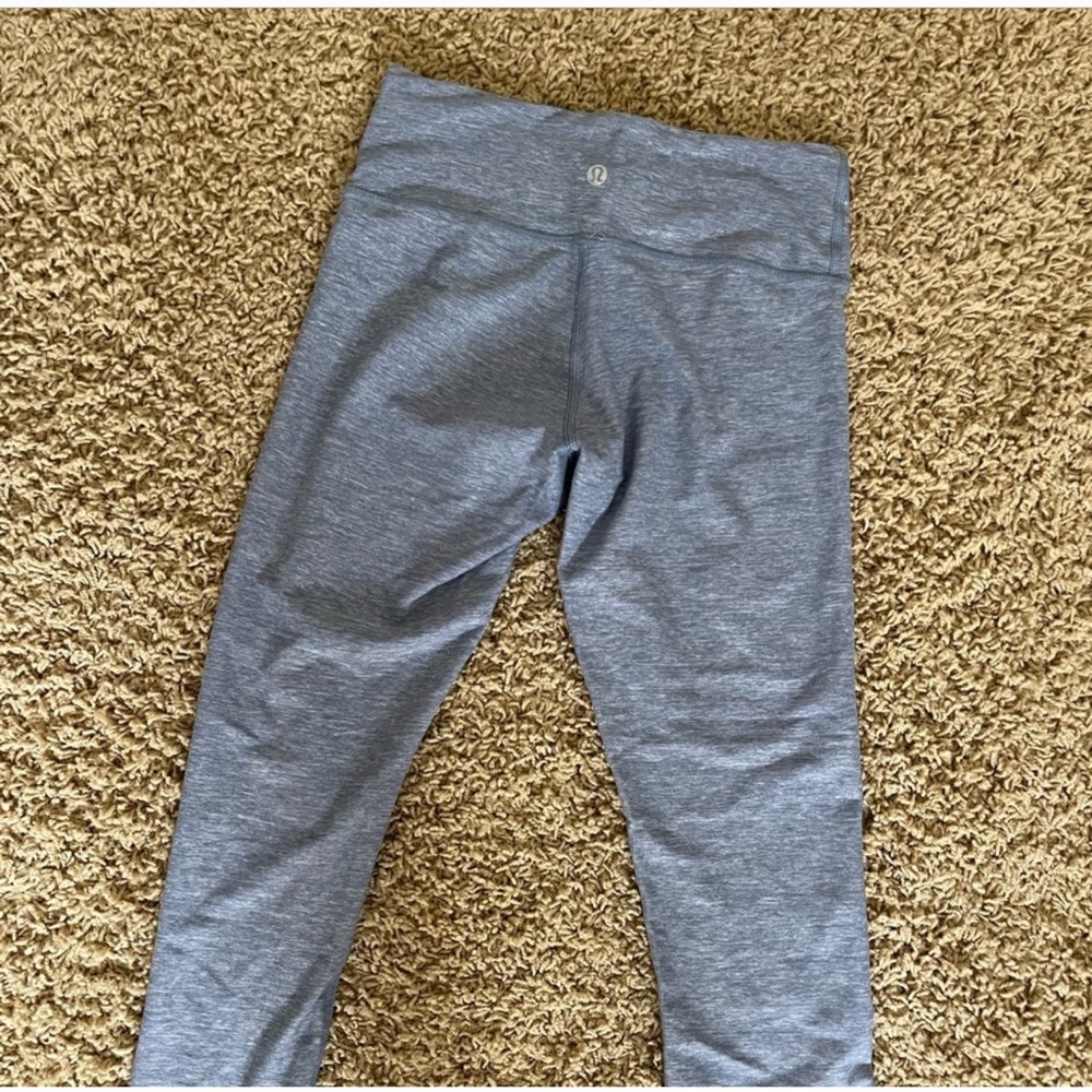 Baby Blue Lululemon Wunder Under Crop Leggings- 4